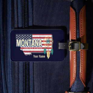 Étiquette À Bagage Montana États-Unis Retro State Map Vintage USA