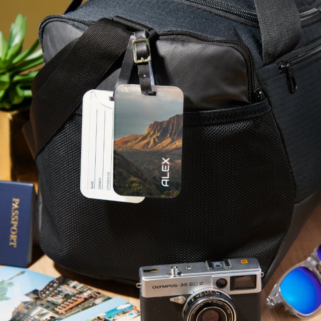 Étiquette À Bagage Montée de la falaise du bord de mer - Paysage côti (Recto & Verso)