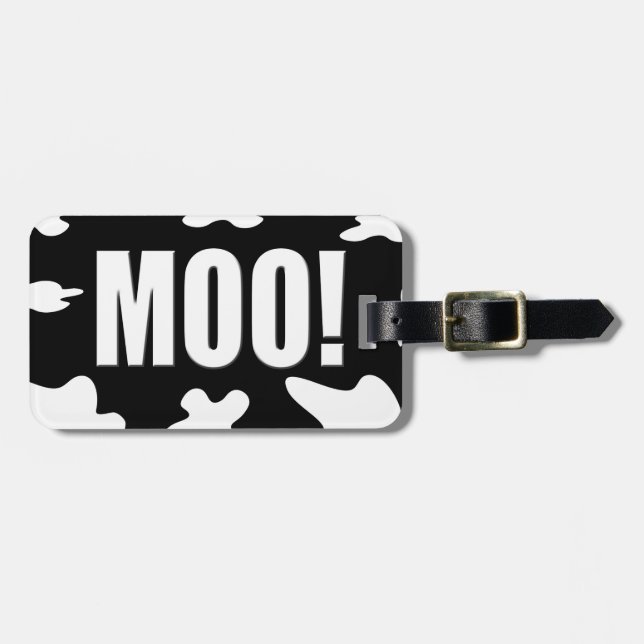 Étiquette À Bagage Moo ! (Devant horizontal)