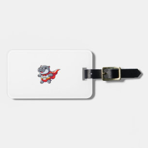 Étiquette À Bagage Moo Deng Baby Hippo Superhero Enfants Gentils Gent