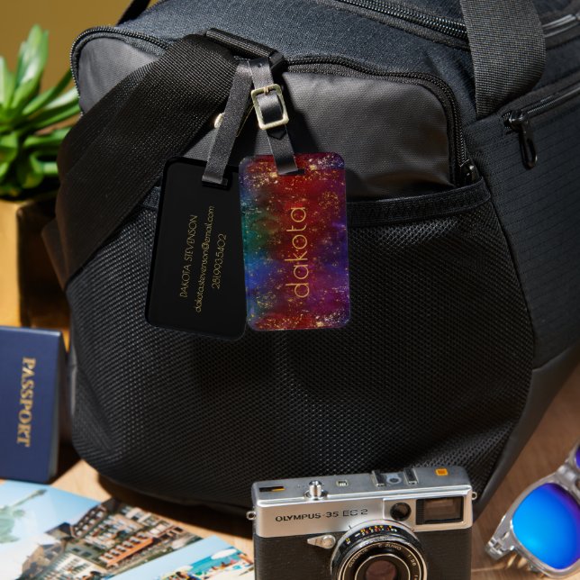 Étiquette À Bagage Moody Ombre | Psychedelic Grunge Stardust personna (Recto & Verso)