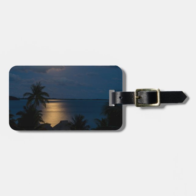 Étiquette À Bagage Moon on bora bora (Devant horizontal)