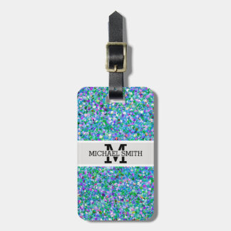 Étiquette À Bagage Mosaïque multicolore Moderne Parties scintillant e