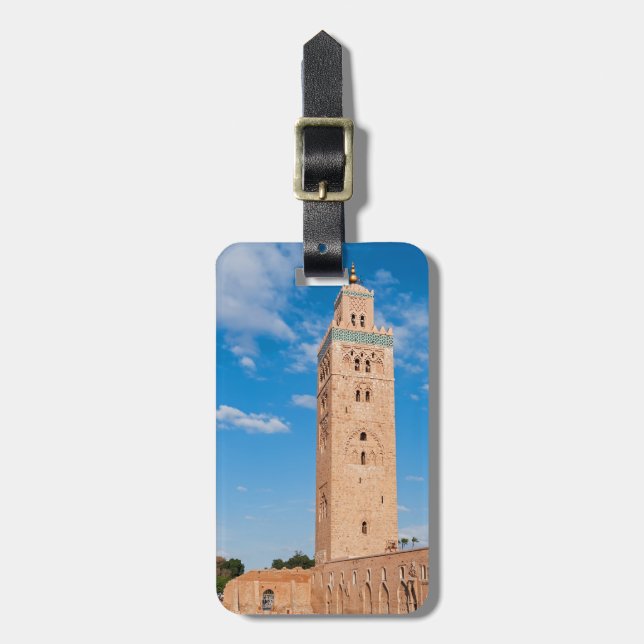 Étiquette À Bagage Mosquée Koutoubia - Marrakech, Maroc (Devant Vertical)