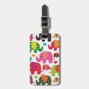 Étiquette À Bagage Mot clé de voyage motif du festival des éléphants