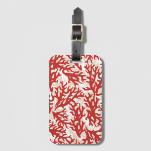 Étiquette À Bagage Motif 2 de corail rouge