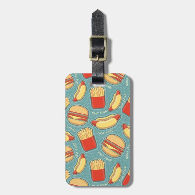 Étiquette À Bagage Motif 3 d'aliments de préparation rapide (Devant Vertical)