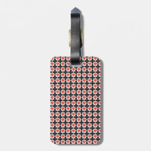 Étiquette À Bagage Motif à carreaux en forme de croix avec des cœurs 