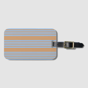 Étiquette À Bagage Motif à cinq bandes bleu et brun