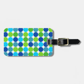 Étiquette À Bagage Motif à points bleu vert moderne