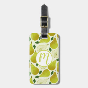 Étiquette À Bagage Motif à poires vertes