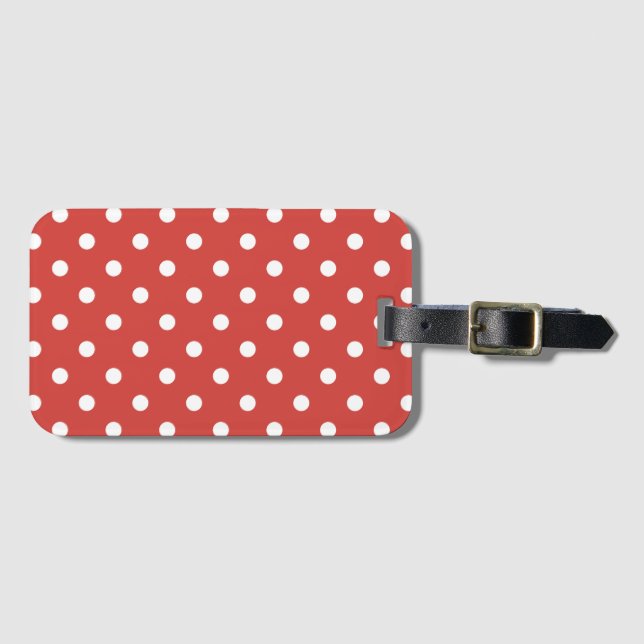 Étiquette À Bagage Motif à pois  (Devant Horizontal)