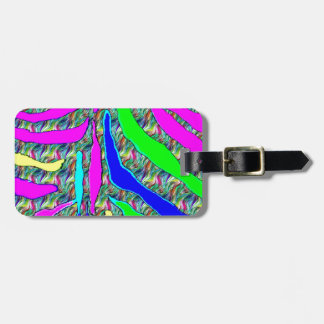 Étiquette À Bagage Motif abstrait coloré de motif animal de zèbre