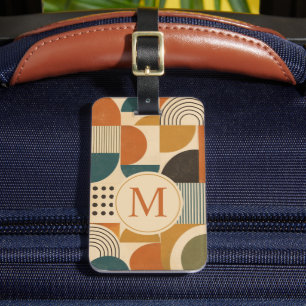 Étiquette À Bagage Motif abstrait géométrique personnalisé du milieu