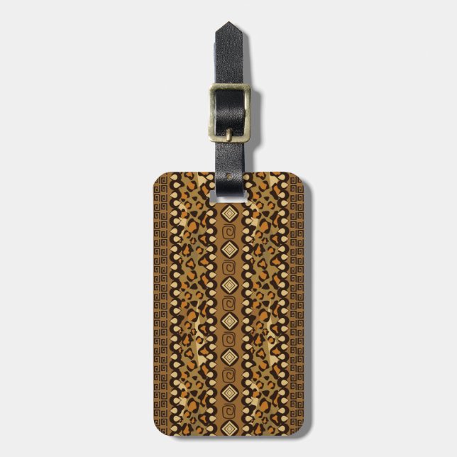 Étiquette À Bagage Motif africain de peau de guépard (Devant Vertical)