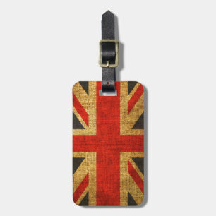 Étiquette À Bagage Motif antique rustique d'Union Jack
