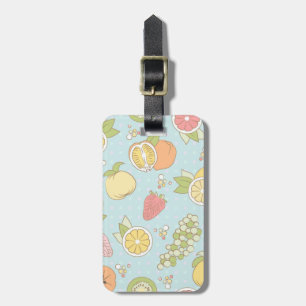 Étiquette À Bagage Motif avec des fruits et des baies