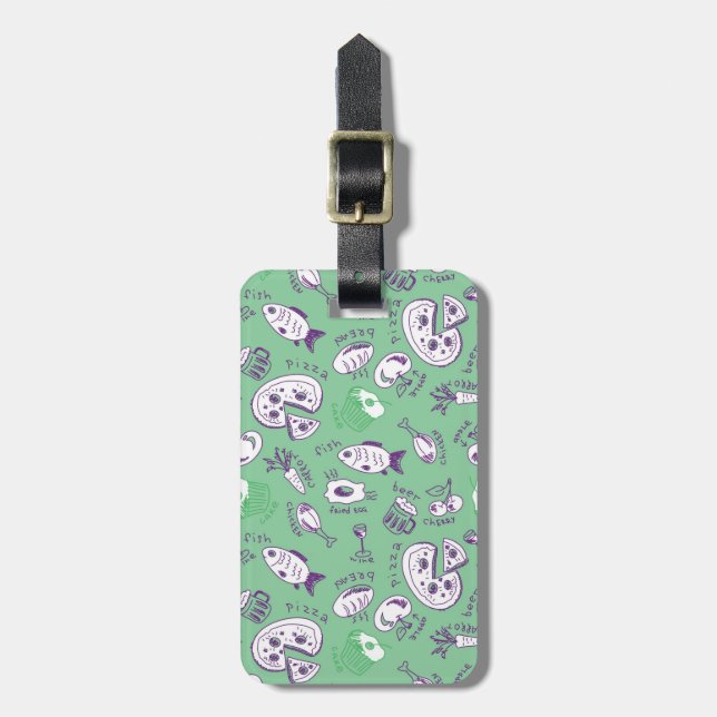 Étiquette À Bagage Motif avec la nourriture (Devant Vertical)