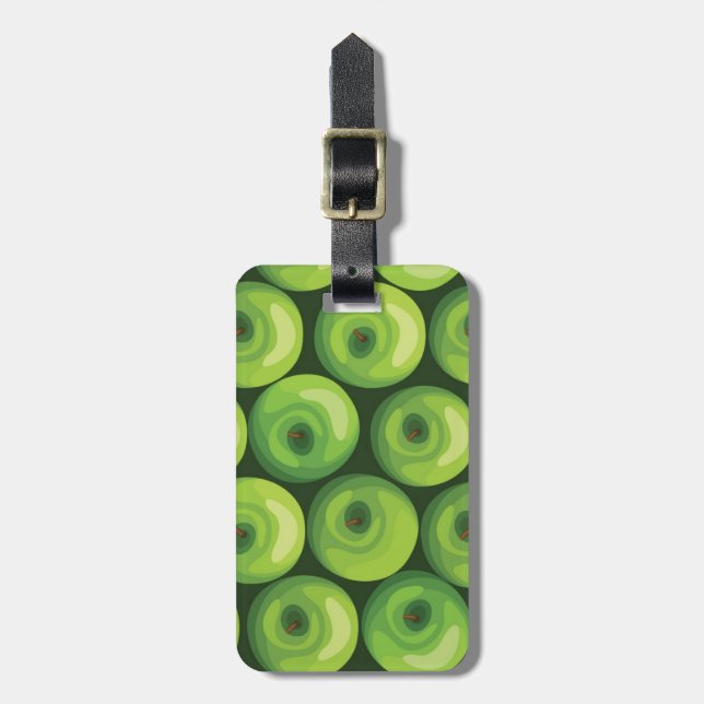 Étiquette À Bagage Motif avec les pommes vertes (Devant Vertical)
