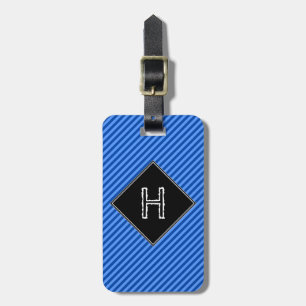 Étiquette À Bagage Motif bleu-foncé et plus léger de rayures bleues