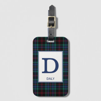 Étiquette À Bagage Motif bleu plaid Daly Tartan