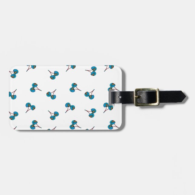 Étiquette À Bagage Motif Blue Cherry (Devant horizontal)