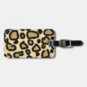 Étiquette À Bagage Motif, brun et noir d'empreinte de léopard