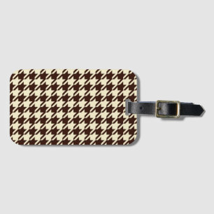 Étiquette À Bagage Motif classique Brown ivoire Pepita Houndstooth