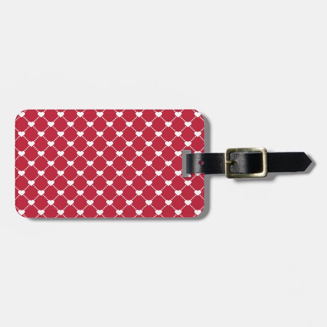 Étiquette À Bagage Motif/Coeurs (Devant horizontal)