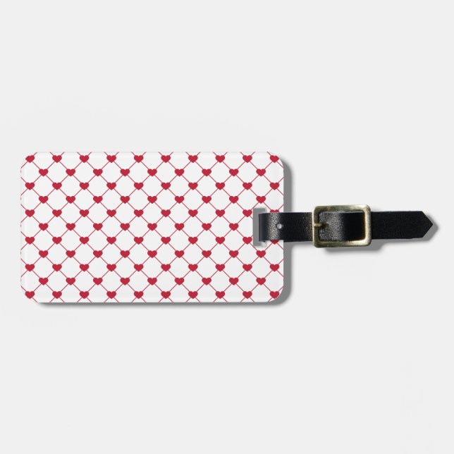 Étiquette À Bagage Motif/Coeurs (Devant horizontal)
