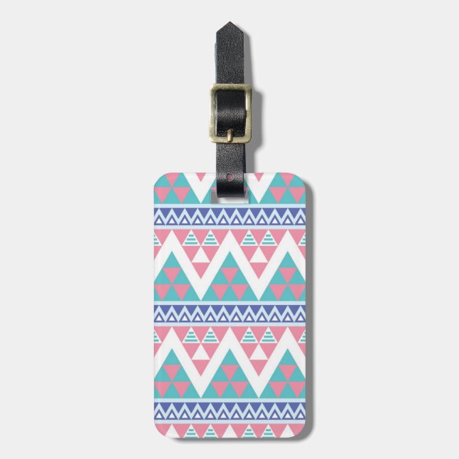 Étiquette À Bagage Motif coloré aztèque tribal (Devant Vertical)