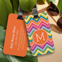 Motif coloré Chevron avec Monogramme