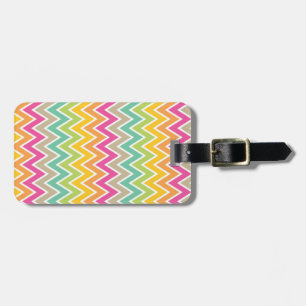Étiquette À Bagage Motif coloré Rainbow Chevron