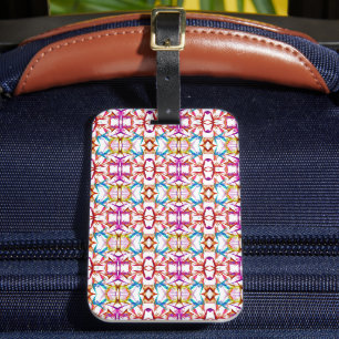 Étiquette À Bagage Motif coloré vintage 