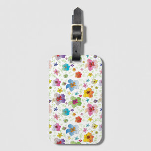 Étiquette À Bagage Motif cool moderne à fleurs