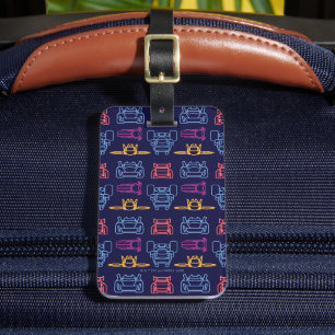 Étiquette À Bagage Motif d'arrière-plan Batwheel™ Neon