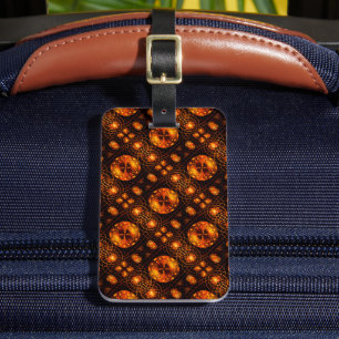 Étiquette À Bagage Motif d'art abstrait élégant boho moderne or #507