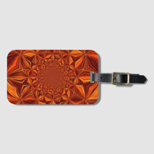 Étiquette À Bagage Motif d'art numérique kaléidoscope rouge-67546