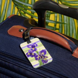 Étiquette À Bagage Motif d'art personnalisé Iris