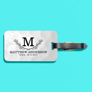 Étiquette À Bagage Motif de balle de golf personnalisé Nom Monogramme