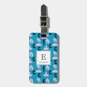 Étiquette À Bagage Motif de ballet avec Dance Attire et Ballerina