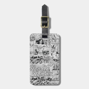 Étiquette À Bagage Motif de bande dessinée vintage de Wonder Woman