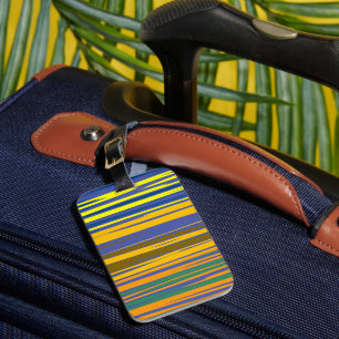 Étiquette À Bagage Motif de bandes colorées
