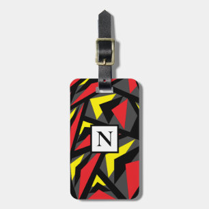 Étiquette À Bagage Motif de bandes triangulaires colorées personnalis