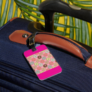 Étiquette À Bagage Motif de beignet coloré Friandises mignonnes et su
