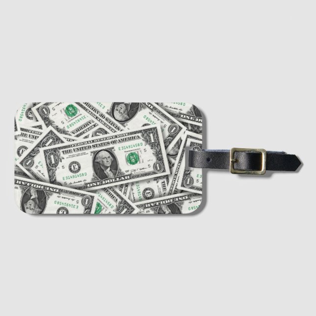 Étiquette À Bagage Motif de billet d'un dollar (Devant Horizontal)