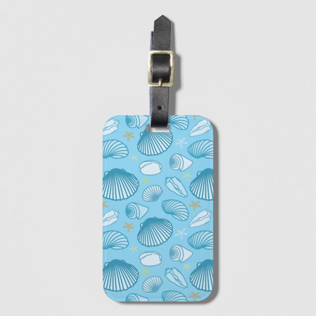 Étiquette À Bagage Motif de bleu d'océan (Devant Vertical)
