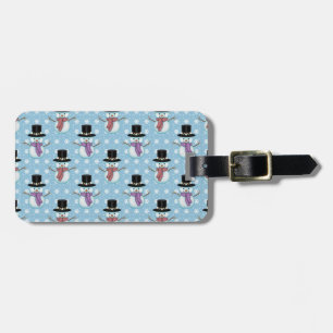 Étiquette À Bagage Motif de bonhommes de neige mignons