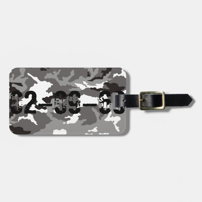 Étiquette À Bagage Motif de camouflage gris (Devant horizontal)