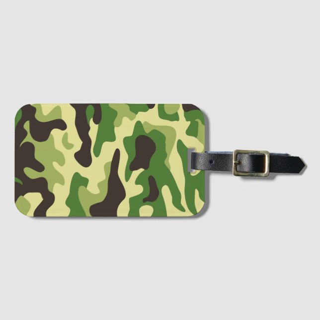 Étiquette À Bagage Motif de camouflage kaki (Devant Horizontal)